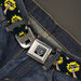 BD Wings Logo CLOSE-UP Full Color Black Silver Seatbelt Belt - Fist Pump Black/Yellow Webbing Seatbelt Belts Buckle-Down   