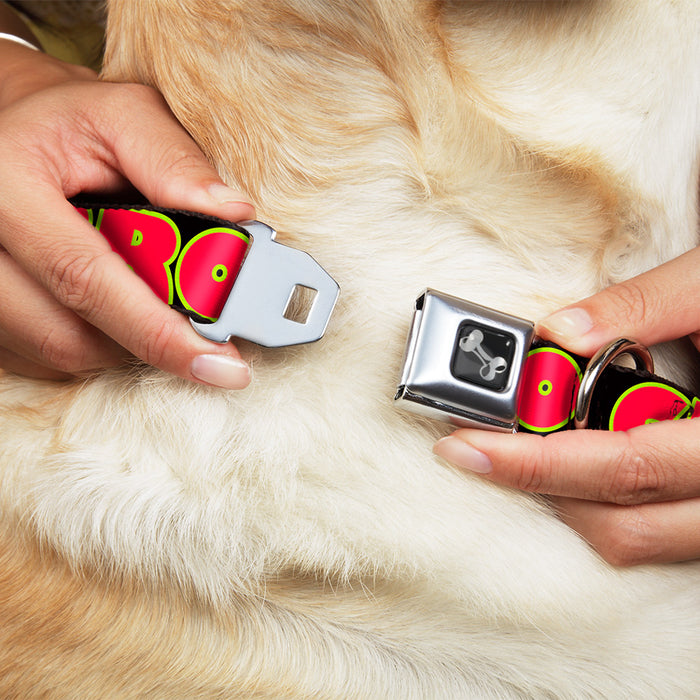 Dog Bone Seatbelt Buckle Collar - NO CHANCE BRO Black/Yellow/Red Seatbelt Buckle Collars Buckle-Down   