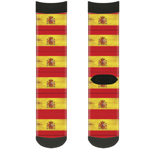 Sock Pair - Polyester - Spain Flag Continuous Vintage - CREW Socks Buckle-Down   