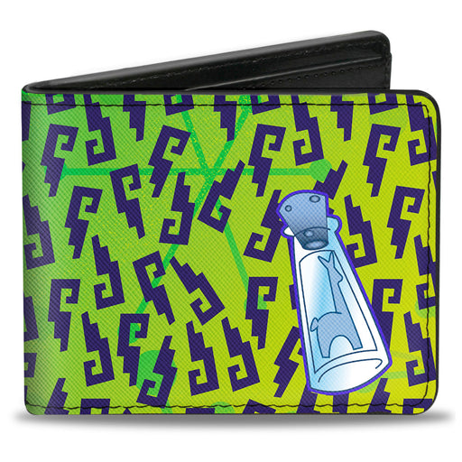 Bi-Fold Wallet - Yzma's Llama Potion Bottle Glyphs Green Blue Bi-Fold Wallets Disney   