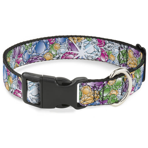 Plastic Clip Collar - Gems Stacked Multi Color Plastic Clip Collars Buckle-Down   
