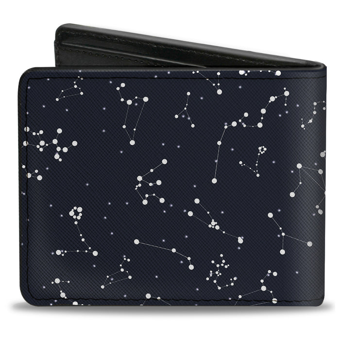 Bi-Fold Wallet - Zodiac Cancer Symbol Constellations Black White Bi-Fold Wallets Buckle-Down   