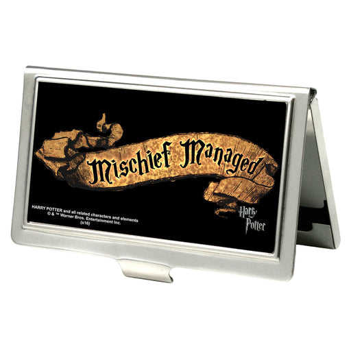 Business Card Holder - SMALL - Harry Potter MISCHIEF MANAGED Banner FCG Black Tan Business Card Holders The Wizarding World of Harry Potter Default Title  