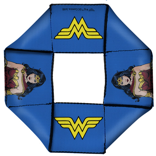 Dog Toy Squeaky Octagon Flyer - Wonder Woman JL Rebirth Pose WW Icon Blue Dog Toy Squeaky Octagon Flyer DC Comics   