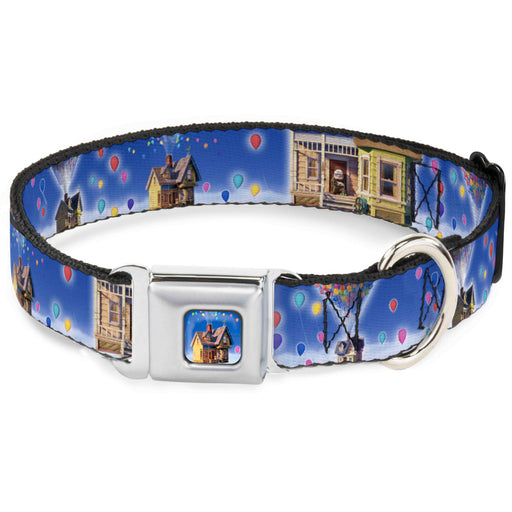 Flying House w/Balloons Full Color Seatbelt Buckle Collar - Up Carl on Porch/Flying House/Balloons Seatbelt Buckle Collars Disney   