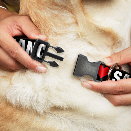 Plastic Clip Collar - I "HEART" SAN FRANCISCO Black/White/Red Plastic Clip Collars Buckle-Down   