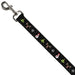 Dog Leash - Christmas Blocks Black/White/Multi Color Dog Leashes Buckle-Down   