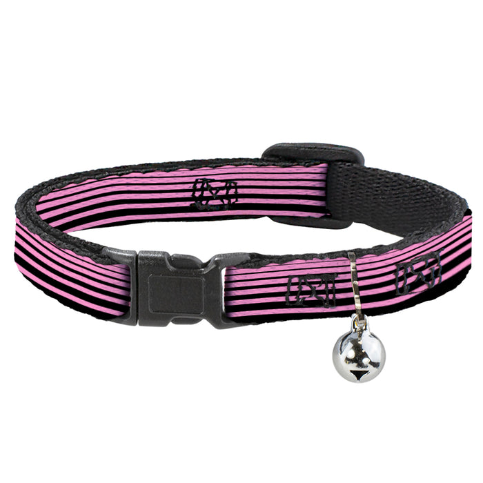 Cat Collar Breakaway - Stripe Transition Black Pink Breakaway Cat Collars Buckle-Down   