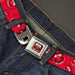 Animal Face CLOSE-UP Full Color Black Seatbelt Belt - Animal Expressions Scattered Reds Webbing Seatbelt Belts Disney   