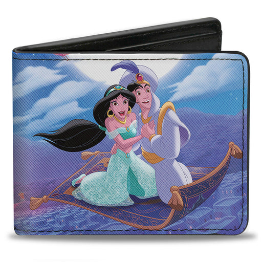 Bi-Fold Wallet - Classic Aladdin & Jasmine Magic Carpet Ride Scene Bi-Fold Wallets Disney   