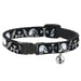 Cat Collar Breakaway - BD Skulls w Wings Black White Breakaway Cat Collars Buckle-Down   