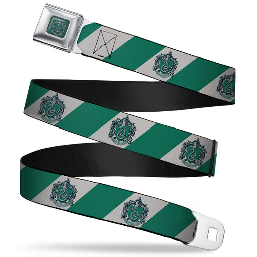 SLYTHERIN Crest Full Color Green Seatbelt Belt - SLYTHERIN Crest Diagonal Stripe Gray/Green Webbing Seatbelt Belts The Wizarding World of Harry Potter   