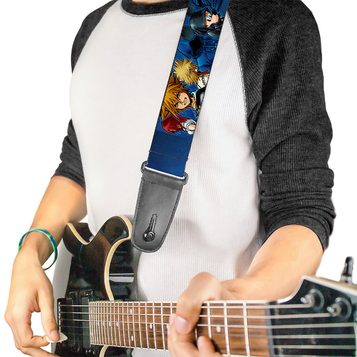 Guitar Strap - Kingdom Hearts 6-Character Pose Dark Blues Guitar Straps Disney   