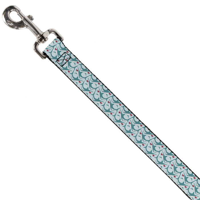 Dog Leash - Shark 3-Rows Light Blue Dog Leashes Buckle-Down   