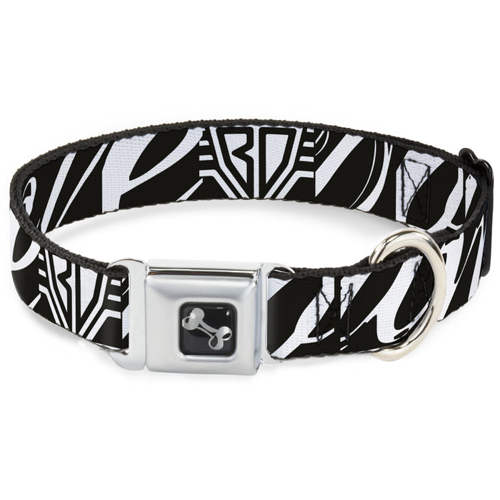 Dog Bone Seatbelt Buckle Collar - BD Logo/BUCKLE-DOWN Script Black/White Seatbelt Buckle Collars Buckle-Down   