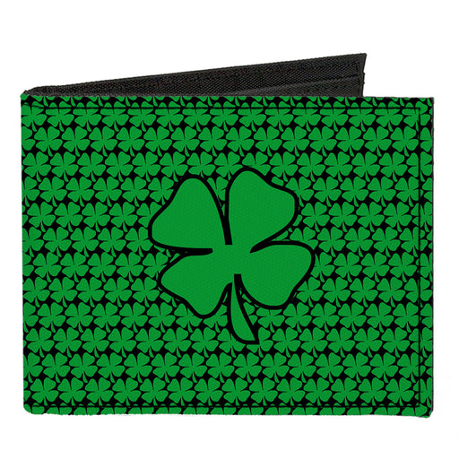 Canvas Bi-Fold Wallet - St. Pat's Clovers Green Canvas Bi-Fold Wallets Buckle-Down   