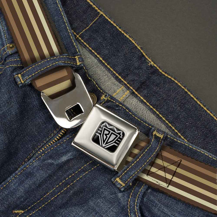 BD Wings Logo CLOSE-UP Full Color Black Silver Seatbelt Belt - Stripe Blocks Browns Webbing Seatbelt Belts Buckle-Down   