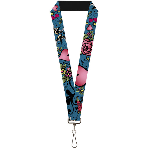 Lanyard - 1.0" - Mom & Dad CLOSE-UP Blue w Sparrows Lanyards Buckle-Down   