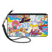 Canvas Zipper Wallet - LARGE - Nick 90's Logos 7-Show Characters White Multi Color Canvas Zipper Wallets Nickelodeon   