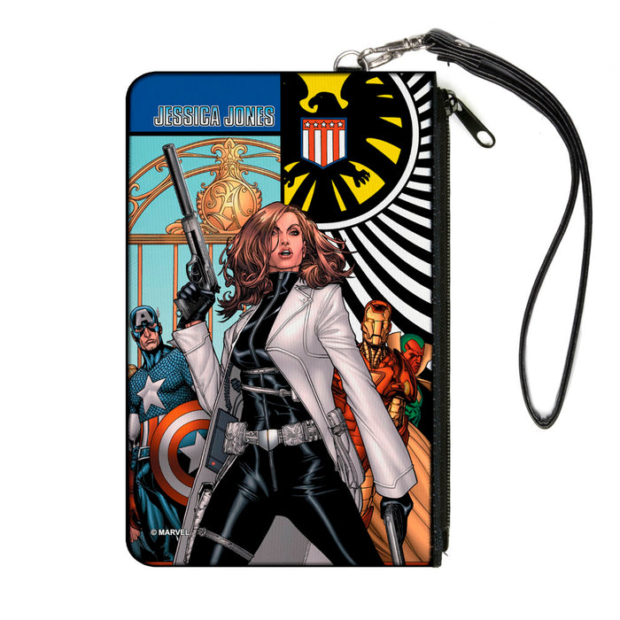 MARVEL UNIVERSE Canvas Zipper Wallet - LARGE - What If Jessica Jones Had Joined the Avengers? Issue #1 Cover Pose SHIELD Logo Canvas Zipper Wallets Marvel Comics   