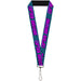 Lanyard - 1.0" - CAPTAIN AWESOME Turquoise Checker Fuchsia Lanyards Buckle-Down   