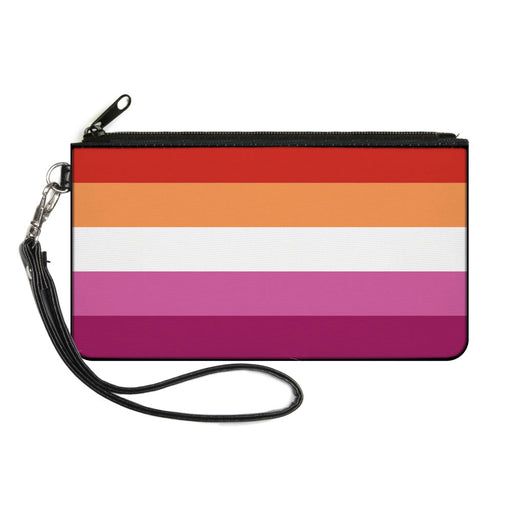 Canvas Zipper Wallet - LARGE - Flag Lesbian Five Stripe Oranges White Pinks Canvas Zipper Wallets Buckle-Down   