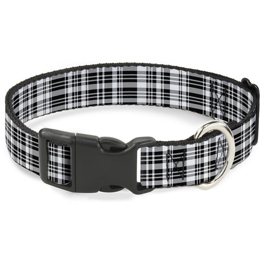 Plastic Clip Collar - Plaid Black/White Plastic Clip Collars Buckle-Down   