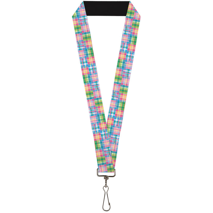 Lanyard - 1.0" - Madras Plaid Pink Lanyards Buckle-Down   