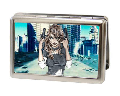 Business Card Holder - LARGE - Gutter Sluts FCG Metal ID Cases Sexy Ink Girls   