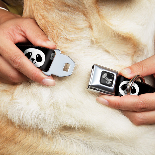 Dog Bone Seatbelt Buckle Collar - Smiling Panda Face Black/White Seatbelt Buckle Collars Buckle-Down   