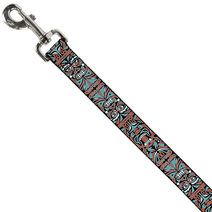 Dog Leash - Totem Carvings Black/White/Orange/Turquoise Dog Leashes Buckle-Down   