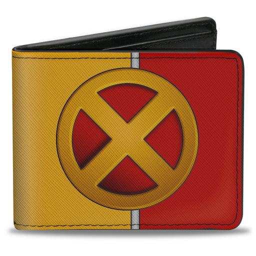 MARVEL X-MEN Bi-Fold Wallet - X-Men Logo Stripe Red Gold Silver Bi-Fold Wallets Marvel Comics   