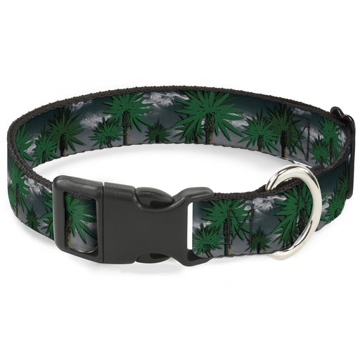 Buckle-Down Plastic Buckle Dog Collar - Marijuana Palm Trees/Clouds Plastic Clip Collars Buckle-Down   