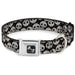 Dog Bone Seatbelt Buckle Collar - Panda Bear Sugar Skull Scattered Black/White Seatbelt Buckle Collars Buckle-Down   