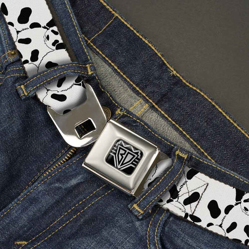 BD Wings Logo CLOSE-UP Full Color Black Silver Seatbelt Belt - Panda Bear Stacked Webbing Seatbelt Belts Buckle-Down   