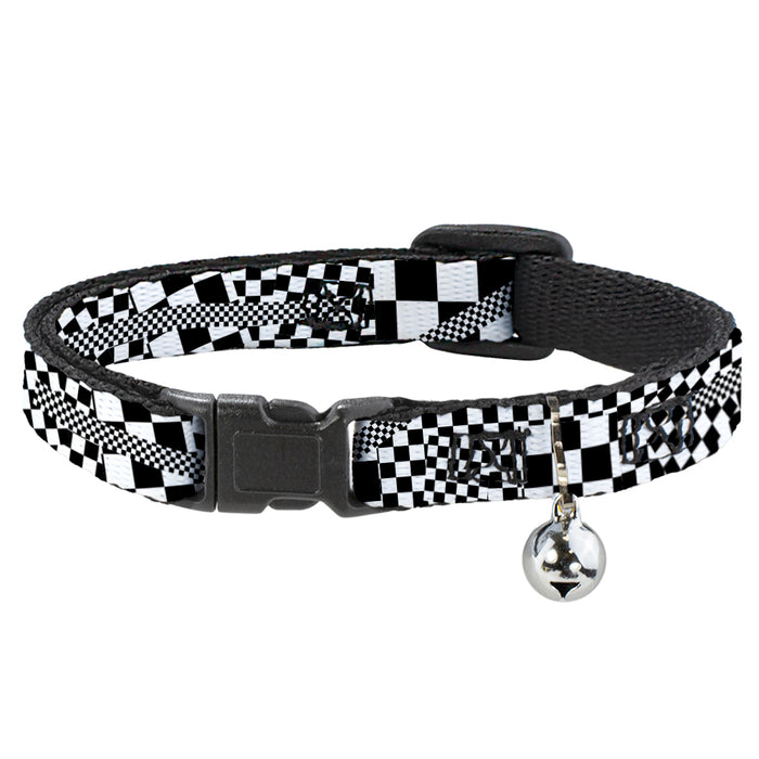 Cat Collar Breakaway - Funky Checkers Black White Breakaway Cat Collars Buckle-Down   