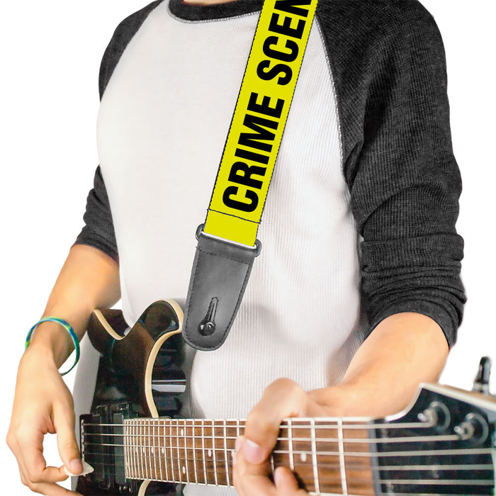 Guitar Strap - CRIME SCENE DO NOT CROSS Yellow Black Guitar Straps Buckle-Down   