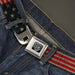 BD Wings Logo CLOSE-UP Full Color Black Silver Seatbelt Belt - Vintage US Flag Stretch Webbing Seatbelt Belts Buckle-Down   