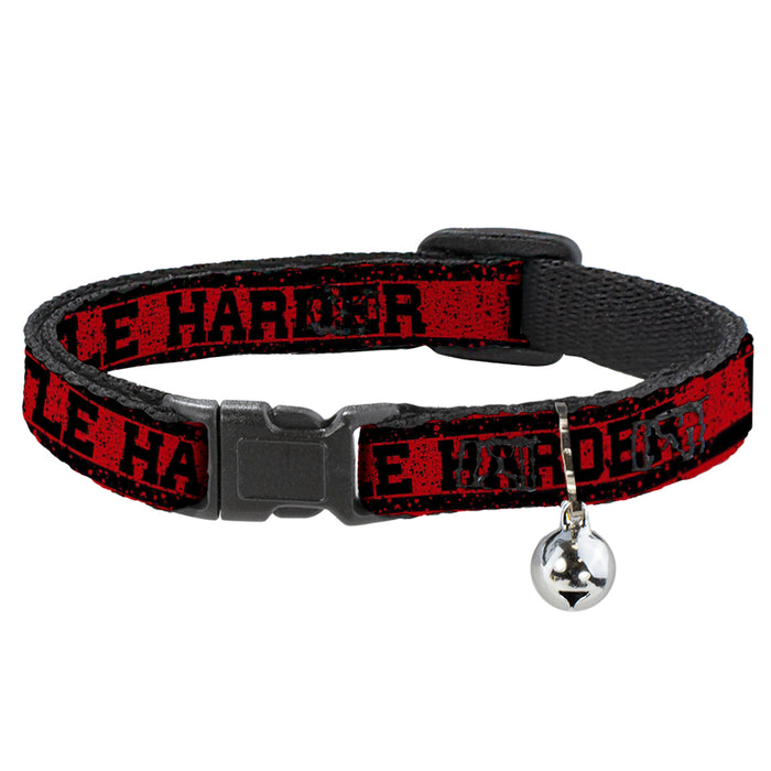 Cat Collar Breakaway - HUSTLE HARDER Stripes Weathered Red Black Breakaway Cat Collars Buckle-Down   