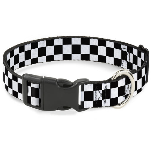 Black and White Checkered Plastic Clip Collar Plastic Clip Collars Buckle-Down   
