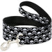 Dog Leash - Skull & Cross Bones Staggered Black/White Dog Leashes Buckle-Down   