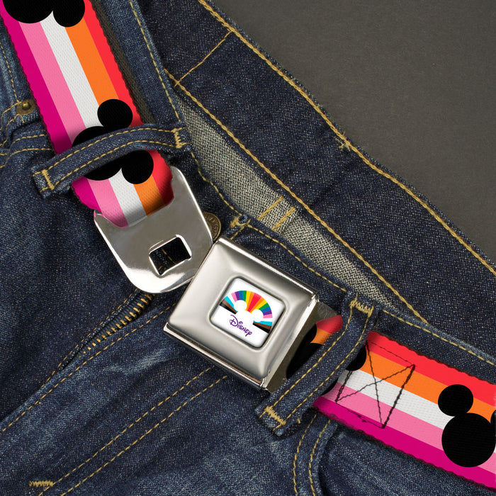 Seatbelt Belt - Mickey Mouse Ears Icon Lesbian Pride Flag Webbing Seatbelt Belts Disney   