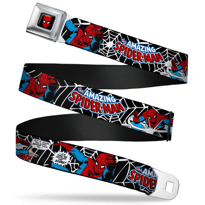 MARVEL UNIVERSE Spider-Man Full Color Seatbelt Belt - JRNY-Spider-Man in Action2 w/AMAZING SPIDER-MAN Webbing Seatbelt Belts Marvel Comics   