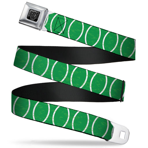 BD Wings Logo CLOSE-UP Full Color Black Silver Seatbelt Belt - Rings Camo Neon Green/White Webbing Seatbelt Belts Buckle-Down   
