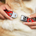 Dog Bone Seatbelt Buckle Collar - Navajo Gray/Red/Gray/Black Seatbelt Buckle Collars Buckle-Down   