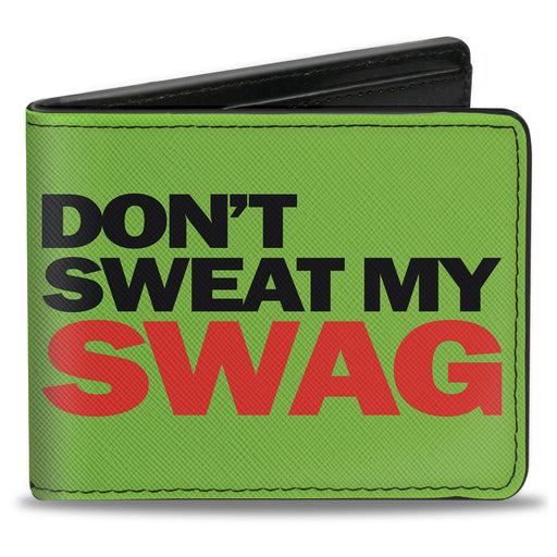 Bi-Fold Wallet - DON'T SWEAT MY SWAG Neon Green Black Red Bi-Fold Wallets Buckle-Down   
