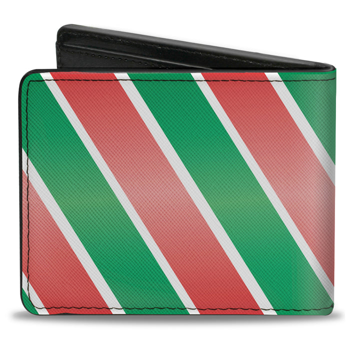 Bi-Fold Wallet - Candy Cane4 White Red Green Bi-Fold Wallets Buckle-Down   