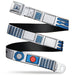 Star Wars R2-D2 Head Full Color White/Black/Blue/Gray/Red Seatbelt Belt - Star Wars R2-D2 Bounding Parts White/Black/Blue/Gray/Red Webbing Seatbelt Belts Star Wars   