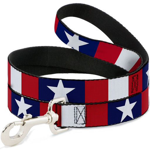 Dog Leash - Stars & Stripes Ribbon Red/Blue/White Dog Leashes Buckle-Down   