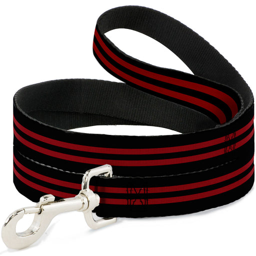 Dog Leash - Stripe Black/Red Dog Leashes Buckle-Down   